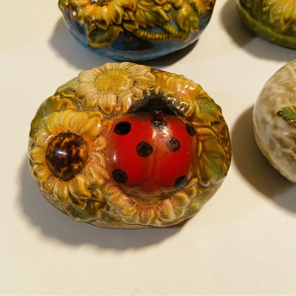 Set of 4 Tranquility and Happiness Inspirational Decor Rock Art. - Picture 2 of 5